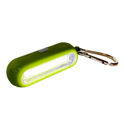 Зеленый брелок-фонарик с карабином, – портативный источник света прямо в кармане №129