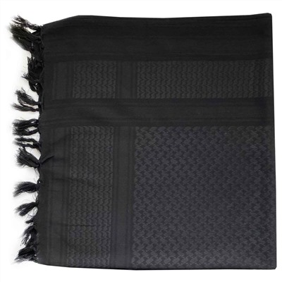 Черный однотонный платок арафатка, – головной убор, маска, шарф и средство выживания №2