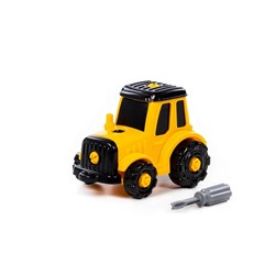 413028 Полесье Конструктор-транспорт "Трактор" (20 элементов) (жёлто-чёрный) (в коробке)