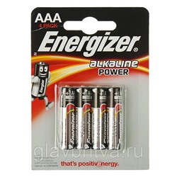 Набор алкалиновых батареек "Energizer", тип AAA, 4 шт