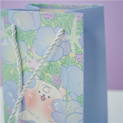 Пакет подарочный «Dog flower», blue (12*10*24.5)