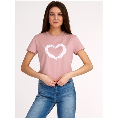 футболка 1ЖДФК2657001; светло-розовый245 / Сердце кистью