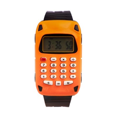 Часы наручные электронные детские, "Машинка", ремешок силикон, с калькулятором, l-22 см, микс 171687