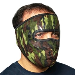 Камуфляжная флисовая маска с очками, - лучший ветрозащитный подшлемник №179
