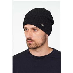 Мужская шапка без отворота Топ405 черный