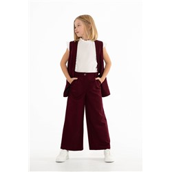 Бордовые школьные брюки для девочки Mooriposh, модель 0416