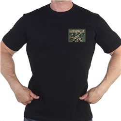 Классическая черная футболка с трансфером ZV "Штурм"