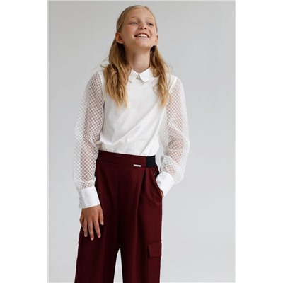 Бордовые брюки для девочки, модель 0426