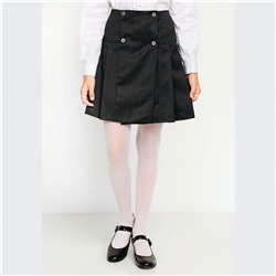 Детская школьная юбка «серый линия» однотонная на подкладке