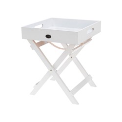 Сервировочный столик-поднос LIVING со складными ножками, деревянный, белый, 30х30х36 см, Koopman International