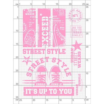 20-19 Термотрансфер Street Style розовый 25х35см
