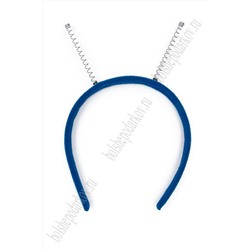 Ободки для волос пластиковые с пружинками 1,5 см (10 шт) SF-7636, синий №3