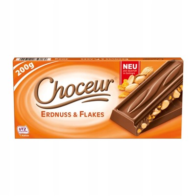 Шоколад Choceur  Erdnuss & Flakes 200 г