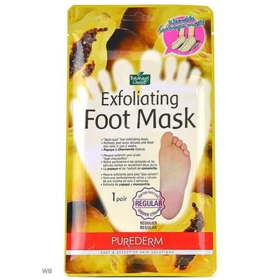 Purederm / Отшелушивающая маска для ног Exfoliating foot mask