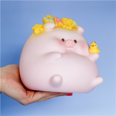 Копилка «Pig happy», pink (19 см), пластик