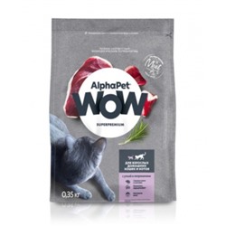 Сухой корм AlphaPet WOW Superpremium для домашних кошек и котов, утка/потрошки, 350 г