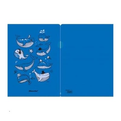 КС-Папка-уголок А4 "Whales" синяя 255175 (1427870) SILWERHOF {Россия}
