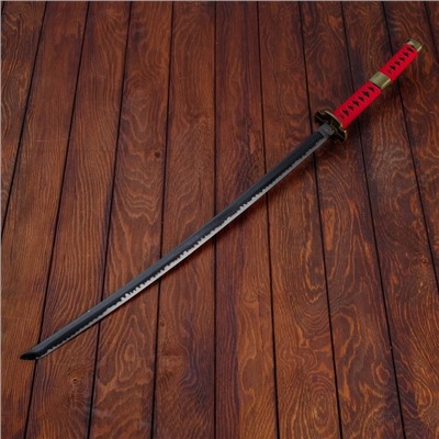 Сувенирное оружие «Катана», малиновые, в  полоску  ножны, вставка с обвязкой, 100см