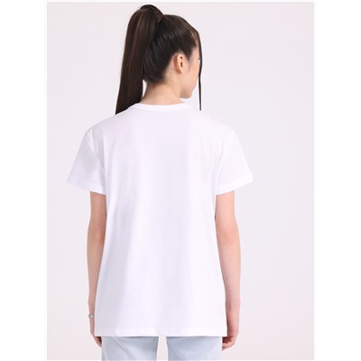 футболка 1ЖДФК4513001; белый / Цветок с листьями