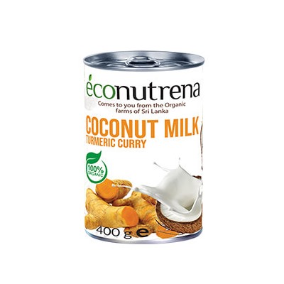 Органическое кокосовое молоко c Куркумой "Econutrena", 17%, 400мл, ж/б