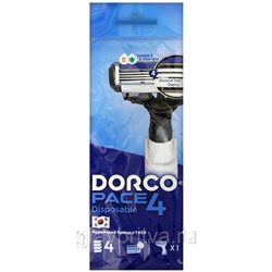Cтанок для бритья с несъемной головкой с 4 лезвиями DORCO Pace-4, 1 шт. в пакете