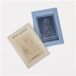 Подарочный набор: 2 обложки для паспорта, цвет бежевый/голубой