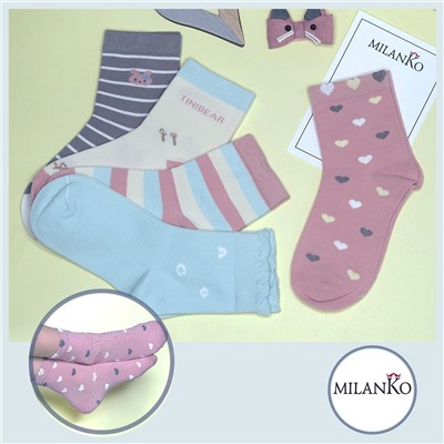 Детские хлопковые носки  (Узор 13) MilanKo D-222 упаковка