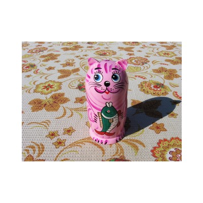 Матрешка "Котик" 3 куклы (розовая) Арт.103297