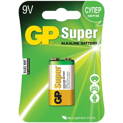 Батарейка GP Super MN1604 (6LR61) Крона, алкалинов