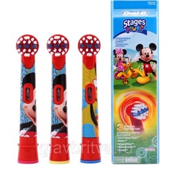 Насадка для электрической зубной щетки Oral-B BRAUN Kids Stages Mickey Mouse (Микки), 3 шт.