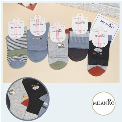 Детские хлопковые носки  (Узор 3) MilanKo D-222 упаковка