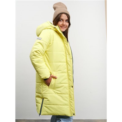 Пальто зимнее для девочки мембрана желтый