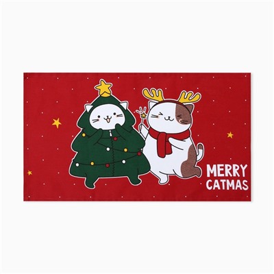 Новый год. Набор полотенец "Доляна" Merry catmas 35х60см-3шт.,100% хлопок 160 г/м2