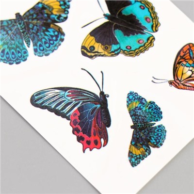 Татуировка на тело цветная "Бабочки" 10,5х6 см