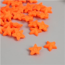 Декор для творчества пластик "Звёзды" неоновый оранжевый набор 50 шт 1,4х1,4 см
