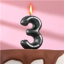 Свеча в торт "Шары" ,цифра 3 ,мокрый асфальт, 6,3 см