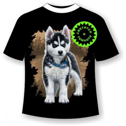 Подростковая футболка Хаски щенок 1081