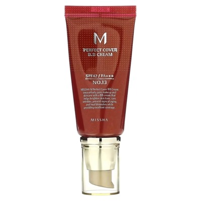 MISSHA / M Perfect Cover, BB-крем, SPF 42 PA+++, оттенок 13 яркий бежевый, 50 мл.