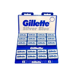 Лезвия для бритья классические двусторонние Gillette Silver Blue (Импорт), 5 шт. (20Х5шт.на карте= 100 лезвий)