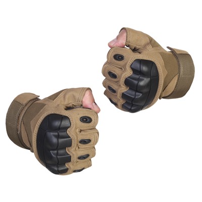 Тактические перчатки без пальцев, - Идеальные перчатки для военных. Надежно защищают руку и не мешают стрелять из любого положения (A10) №12