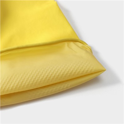 Перчатки хозяйственные латексные Доляна, размер S, 28 г, ХБ напыление, цвет жёлтый