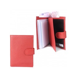 Обложка для авто+паспорт-Croco-ВП-1032  (с хляст, 5 внут карм, двойн стенка)  натуральная кожа красный флотер (113)  208521