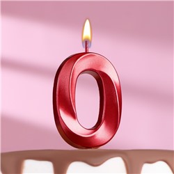 Свеча в торт на шпажке «‎Грань», цифра "0", 5 см, красная