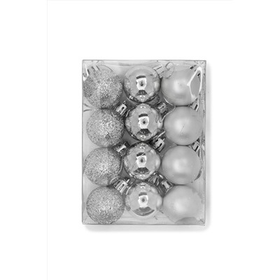 Набор новогодних шаров 3 см (12 шт) SF-7334, серебро №3