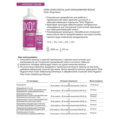 TEFIA Mypoint Крем-окислитель для обесцвечивания волос / Color Oxycream 6%, 60 мл