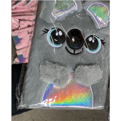 Блокнот плюшевый «Happy koala», rainbow grey (21,5х14 см)