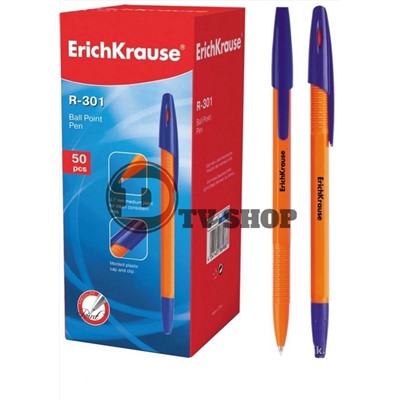 Ручка шариковая R-301 orange 0.7мм синяя (стерж.140мм. линия 0.35мм), код 105589