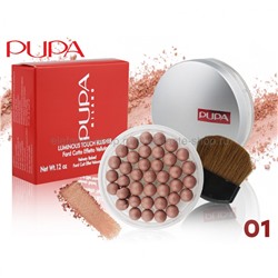 Румяна в шариках Pupa Milano с кисточкой, 20 гр (Тон 01)