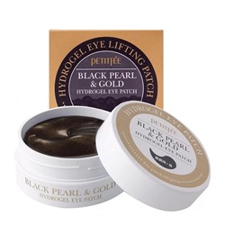 Патчи для кожи вокруг глаз гидрогелевые c черным жемчугом Petitfee Black Pearl&gold Hydrogel Eye Lifting Patch