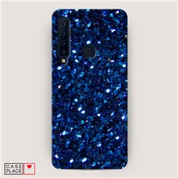 Пластиковый чехол Синие блестки рисунок на Samsung Galaxy A9 2018